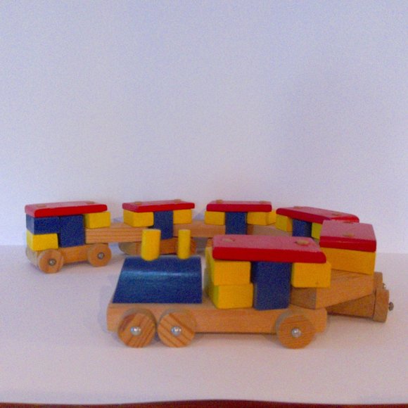 Other - Wooden Train Building Block Set